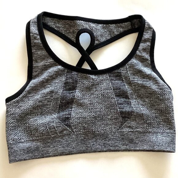 Athletic Works Women's Sports Racerback Bra Gray Gym Jogging Sport Activewear - Picture 1 of 4